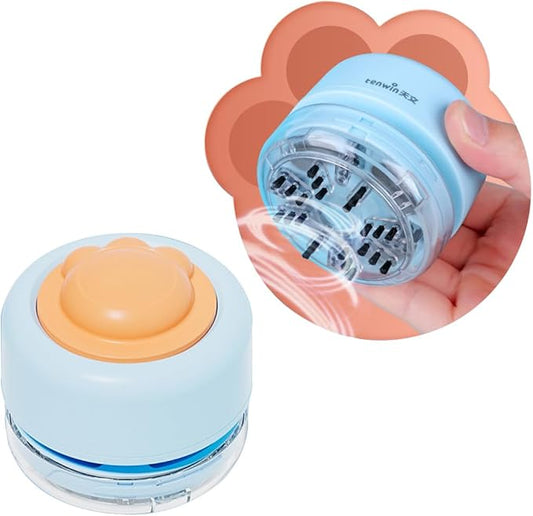 Desktop Vacuum Cleaner, Battery Operated Mini Vacuum Low Noise for Home Office Keyboard,Blue