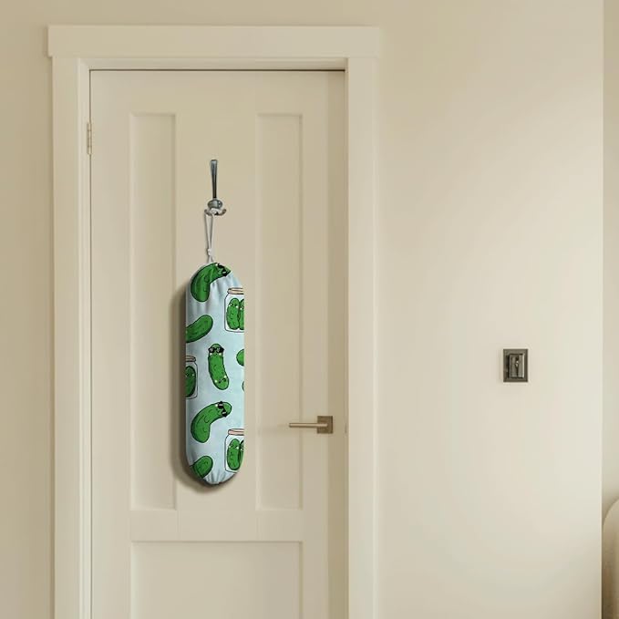 Worms Plastic Bag Holder, Reusable Shopping Bags Storage Dispenser, Fabric Garbage Trash Bags Carrier Organizer Dispenser, Green Bugs Grocery Bag Organizer, Wall Mount, Housewarming Gifts