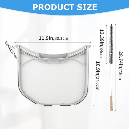 ADQ566564 Lint Filter Replacement for LG/Kenmore Dryers, Durable Stainless Steel Mesh Screen Trap with Dryer Vent Lint Brush, Filter Size 11.9 * 10.9 inch