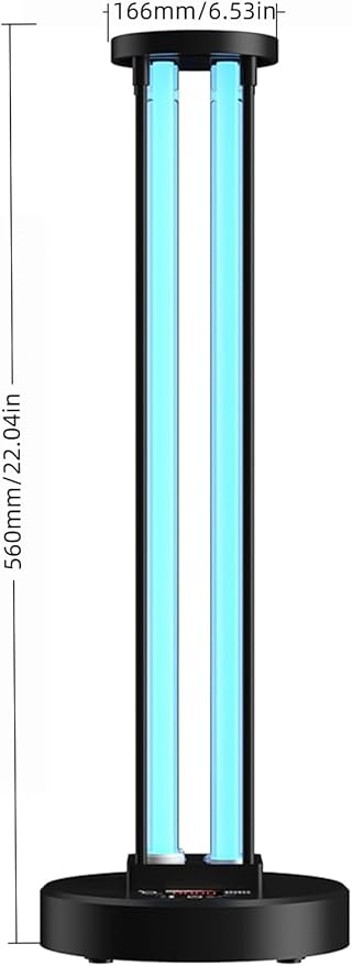 UV Light with Ozone,Wireless Remote Control & 3 Timer SettingsUV Lamp with 4 Quartz Tubes for 360° Coverage,Home Office Restaurant Hotel-Use When Unoccupied (US-007/55W-T)