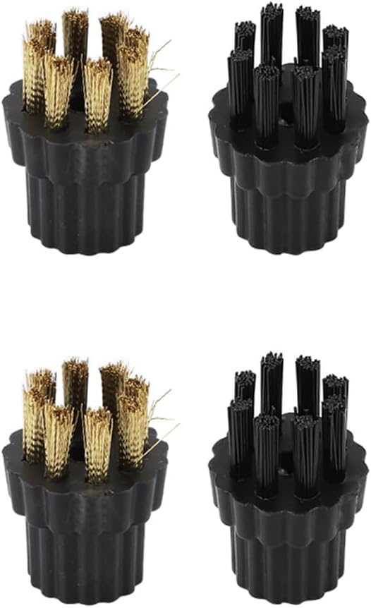 Moongiantgo Brush Accessories of Handheld High Pressure Steam Cleaner Portable Steam Cleaning Machine (Only Accessories, 2 x Copper and Plastic Brush Set)