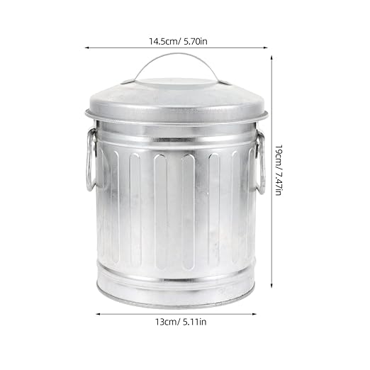 Zerodeko Ash Bucket with Lid Galvanized Iron Metal Fireplace Charcoal Bucket Ash Can Coal Bucket Small Trash Can Pen Storage Kitchen Compost Bin for Burning Stove B