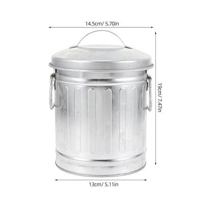 Zerodeko Ash Bucket with Lid Galvanized Iron Metal Fireplace Charcoal Bucket Ash Can Coal Bucket Small Trash Can Pen Storage Kitchen Compost Bin for Burning Stove B