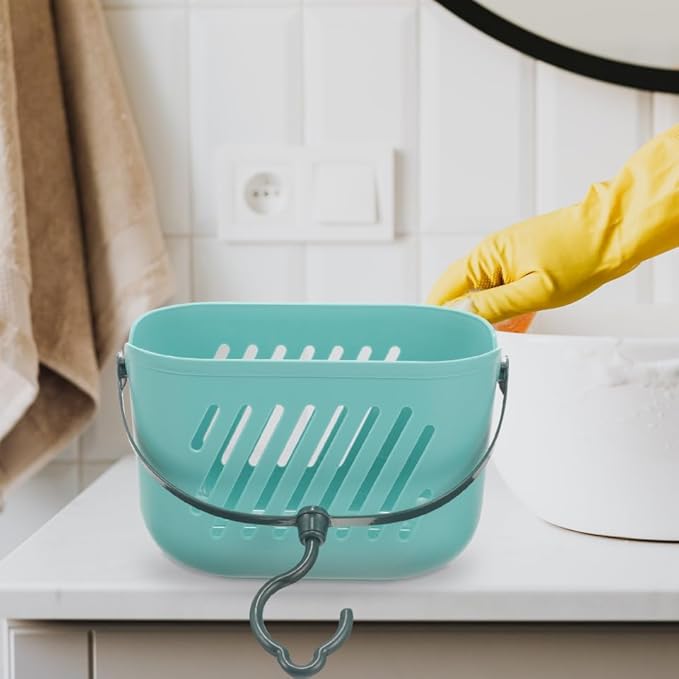 PRETYZOOM Hanging Shower Basket Portable Cleaning Supply Basket Plastic Bathroom Organizer over Toilet Storage for Shampoo Conditioner Loofahs Bath Accessories