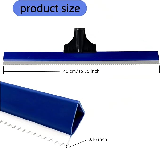 16in Epoxy Squeegee, Teeth Notched Squeegee for Self Leveling Cement Urethane Epoxy, Lightweight Professional Epoxy Tool for Garage Floors Driveways