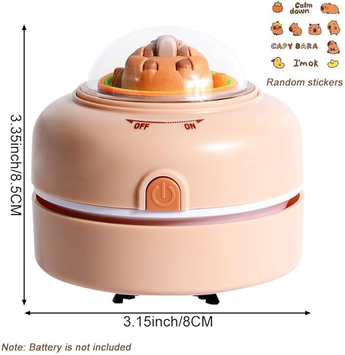 Mini Desktop Vacuum Cleaner, Cute Capybara Table Dust Sweeper, Cordless Dust Cleaner for Home School Office Computer Keyboard