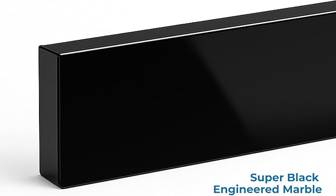 Bathroom Vanity Sink Backsplash/Sidesplash (Super Black Engineered Marble, 4" x 22")
