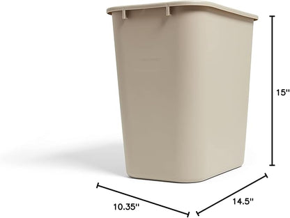 Coastwide Professional Plastic Trash Can, 7 Gallon, Beige