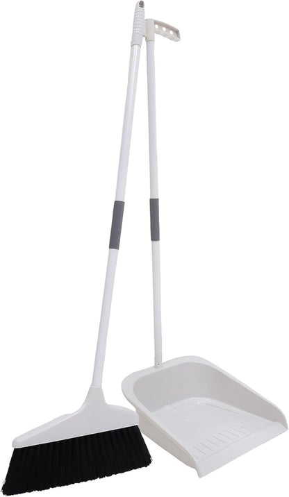 ULTECHNOVO Broom and Dustpan Set for Home - 35.43In Long Handle Soft Broom with Upright Dustpan Combo for Indoor Floor Cleaning Kitchen Office Use Heavy Duty Sweeping Tool