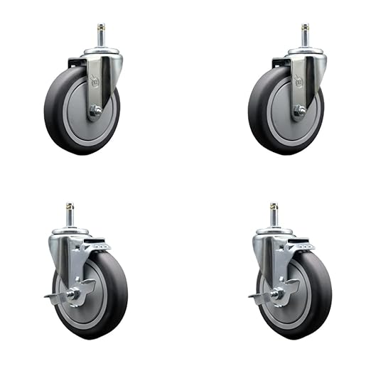 9T36L5 FG9T36L50000 Rubbermaid Mobile Shelf Truck 5'' Replacement Caster Kit, 4PK