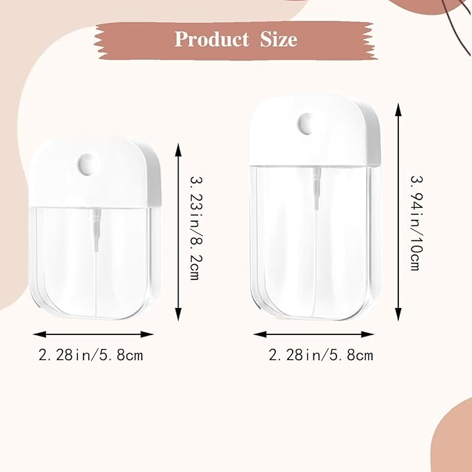 6 PCS Clear Spray Bottles, Portable Card Spray Bottles, Hand Sanitizer Spray Case, Refillable Hand Sanitizer Spray for Perfume, Moisturizing Water, Hand Sanitizer 50ml/1.69oz 38ml/1.29oz