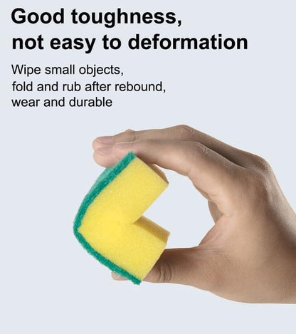 AKOAK 10 Pcs 3.9" x 2.8" x 1.2" Heavy Duty Scrub Sponge – Kitchen Dish, Sink and Bathroom Cleaning Scrubber Sponge