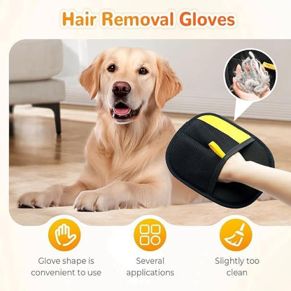TimnoPaws 2pcs Electrostatic Pet Hair Removal Glove 2026, Washable & Reusable Cat & Dog Hair Remover Gloves for Furniture, Couch, Carpet,Car Bedding & Clothes, Fur Remover Glove