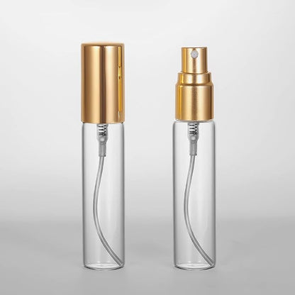 20 Pack Set 10ML Protable Refill Bulk Atomizer Spray Travel Perfume Bottle Hydrating Empty Bottle (Gold Caps)