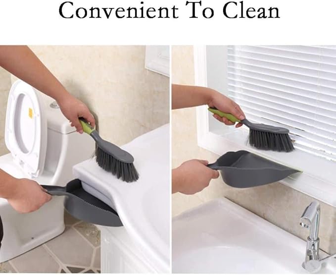 Dust Pan Broom Dustpan Brush - Dust Pans with Brush, Hand Broom and Dustpan Set, Handheld Broom and Dustpan Set, Used to Clean Floors, Tables, Animal Cages, PET Fiber Bristles (3pcs)