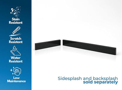 Bathroom Vanity Sink Backsplash/Sidesplash (Absolute Black Granite, 4" x 72")