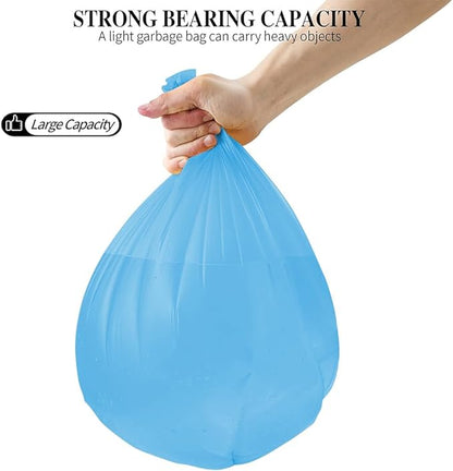 5 Rolls Small Trash Bags - 100 Counts Durable 4 Gallon Small Garbage Bags for home office kitchen Bathroom Bedroom Trash Can liners（Blue）