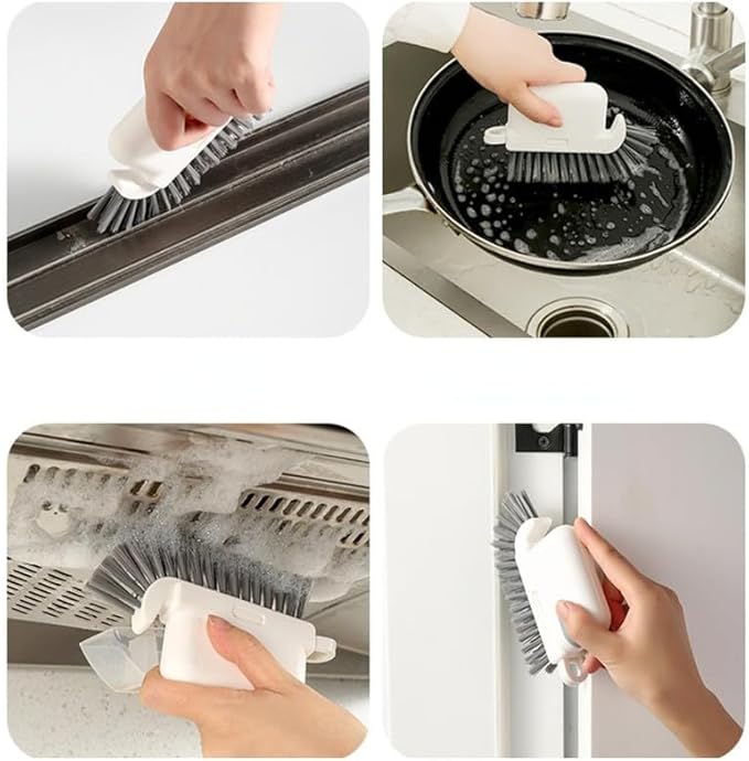 3-in-1 Removable Window Slot Brush, 2024 New Window Groove Cleaning Brush, Portable Window Track Cleaner Window Groove Cleaning Brush Tools with Hidden Scraper for Home Window Groove(Yellow,4pcs)