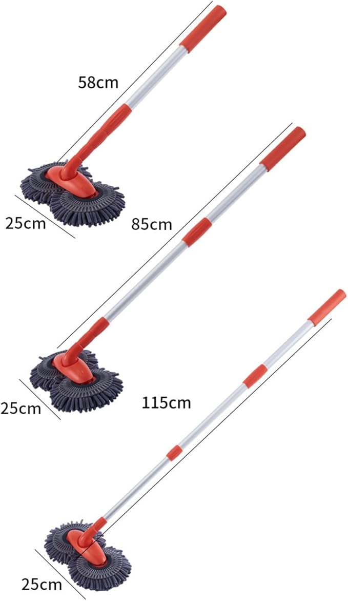 Car Wash Brush with Long Handle, Adjustabe Microfiber Car Wash Mop with Long Handle, Car Cleaning Kit Brush Duster, Scratch Free Cleaning Tool for Cars, Window, Truck Orange