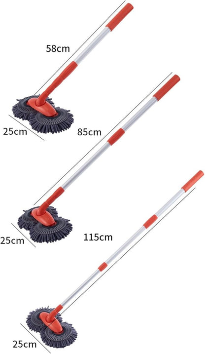 Car Wash Brush with Long Handle, Adjustabe Microfiber Car Wash Mop with Long Handle, Car Cleaning Kit Brush Duster, Scratch Free Cleaning Tool for Cars, Window, Truck Orange