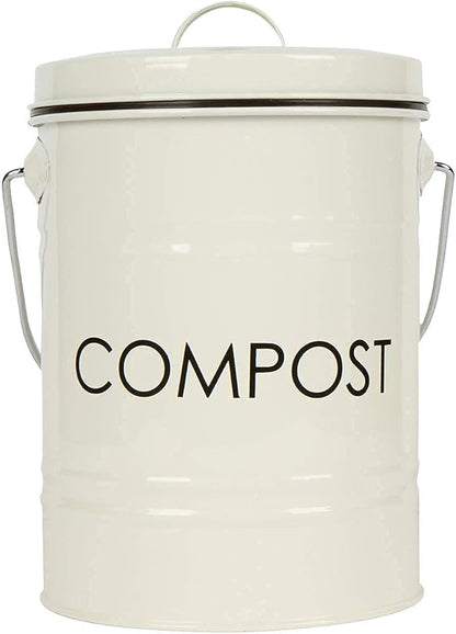 Kitchen Compost Bin (0.8 Gallon) - Rust Proof and Leak Proof Countertop Compost Bucket with Lid, No Smells Organic Waste Bin for Rustic Country and Farmhouse Style Kitchens
