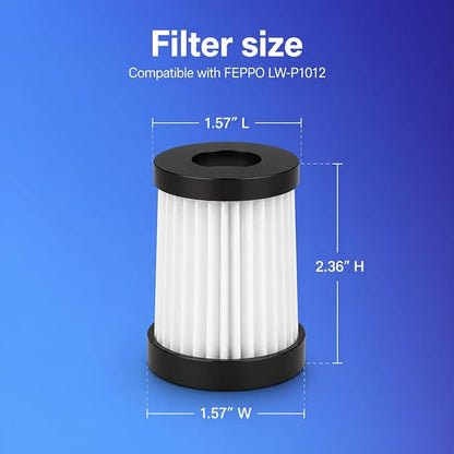 2-Pack HEPA Replacement Filters for FEPPO Mattress Vacuum Cleaner - High-Efficiency Filtration System, Ultrafine Particle Capture & Airflow Optimization (Model LW-P1012)