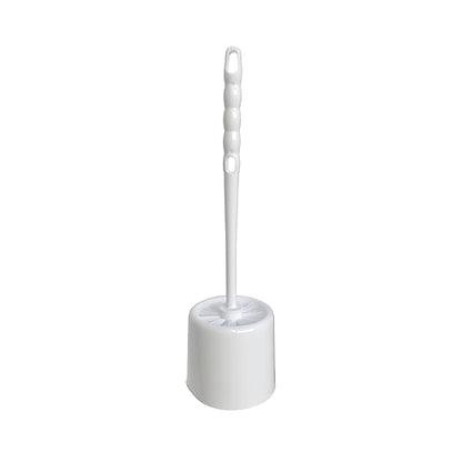 Sparta 16-Inch Durable Toilet Brush with Storage Holder, Bowl Brush with Caddy with Sturdy Polypropylene Bristles for Effective Cleaning, White Plastic Handle for Secure Grip, White (Pack of 24)