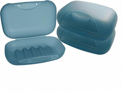Travel Soap Holder Bar Soap Dish Shower Soap Saver Case Container Box for Bathroom Camping Gym Vonpri (Blue 3pack)