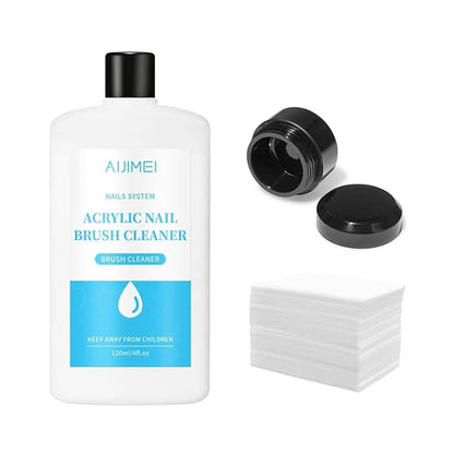 Nail Brush Cleaner 120ml Acrylic Brush Cleaner Efficient Nail Cleaner for Acrylic Nails Professional Brush Cleaner for acrylic Clean and Maintain Your Gel Nail Brushes with Cleaning Solution