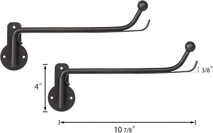 Mkono Wall Mounted Drying Rack Laundry Clothes Hanger with Swing Arm Space Saving Metal Hanging Valet Rod for Laundry Closet Organizer Bathroom Bedroom, 2 Pack, Black