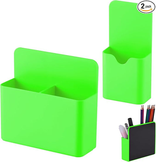 KITANIS Magnetic Pen Holder,2 Pack Magnetic Dry Erase Marker Holder with Generous Compartments,Strong Magnet Storage Marker Pen Pencil Organizer for Refrigerator,Whiteboard,Locker Accessories