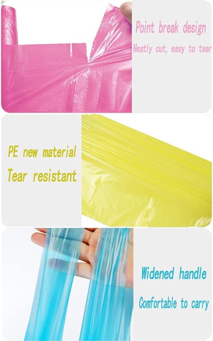 4 Gallon Trash Bag,Small Colorful Trash Bags 100 Counts Thicken Value Bathroom Trash Can Bin Liners,Small Garbage Bags with Handles for Kitchen Bathroom Office Waste Basket