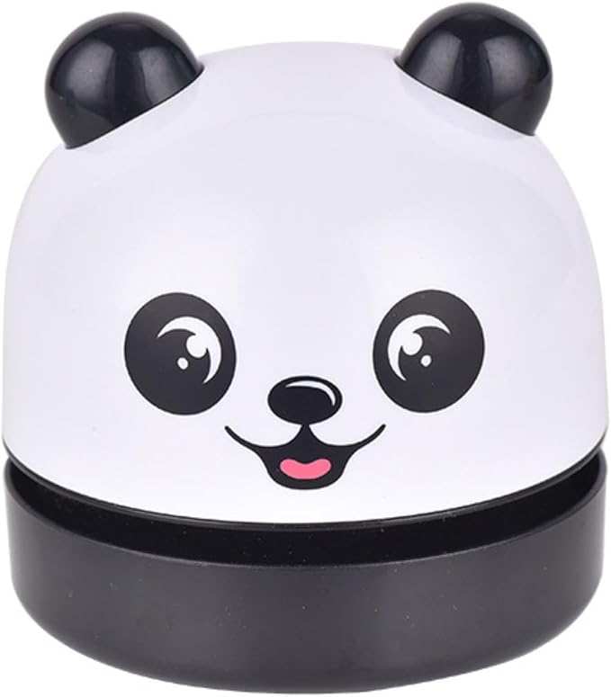 Cartoon Panda Mini Desktop Vacuum Cleaner Handheld Household Rubber Scrap Cleaner-Blue