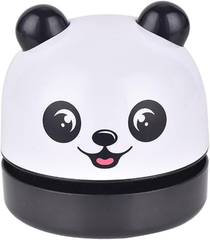 Cartoon Panda Mini Desktop Vacuum Cleaner Handheld Household Rubber Scrap Cleaner-Pink