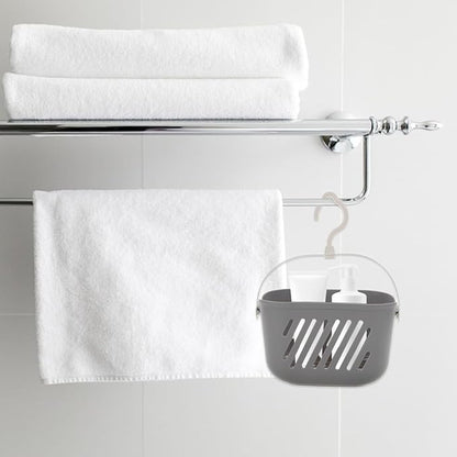 PRETYZOOM Hanging Shower Basket with Hook 8.26 X 5.51 X 5.11 Inch Plastic Bathroom Organizer for Toiletries and Cleaning Supplies Space-Saving Hanging Shower Caddy