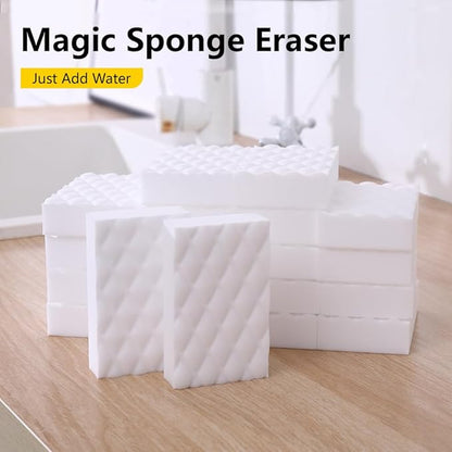 Magic Sponge Erasers,100 Pack 2X Density Melamine Sponge Foam Pads,Household Cleaning Supplies Cleaner for Kitchen, Bathroom, Bathtub, Sink, Wall Cleaner