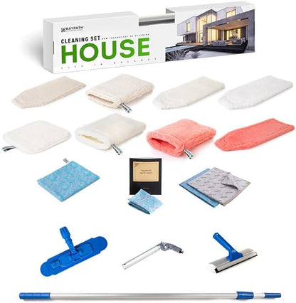 House Cleaning Set – Complete Eco-Friendly Cleaning Kit with Gloves, Floor Pads, and Tools for Chemical-Free Cleaning