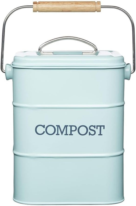 Kitchen Craft Living Nostalgia Vintage Blue Compost Bin LNCOMPBLU