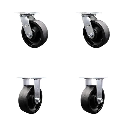 4406L6 FG4406L60000 Rubbermaid Cart Replacement 6 Inch Caster Kit - Fits Rubbermaid Heavy Duty Platform Truck 4406, A Frame Panel Truck 4462 and Sheet & Panel Truck 4467 - Service Caster Brand