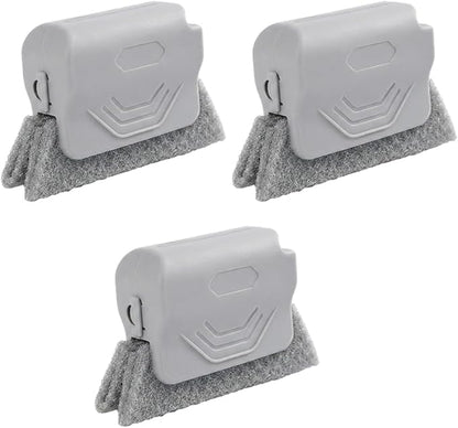 Runsgo Window Track Cleaner, Handheld Cleaning Brush Set, for Window Slides Grooves, Tile Grout Lines, Shutter Slats, Car Ac Vents & Narrow Gaps (Mixed-3pcs) (Gray-3pcs)