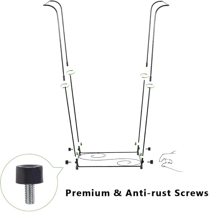 Trash Bag Holder, 30-45 Gallon Portable Leaf Bag Holder, Metal Garbage Bag Holder, S Pattern Trash Bag Holder Stand for Camping, Party, Wedding，Gardening