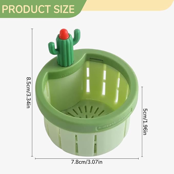 Cactus Kitchen Sink Drain Strainer, Upgrade Self-Cleaning Faucet Hanging Filter Basket, 2026 New Multifunctional Kitchen Sink Drain Strainer Press Automatic Dumping Basket (Yellow)