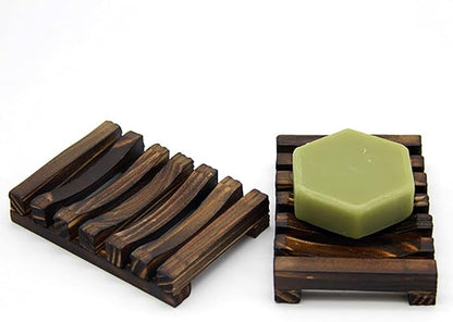 Soap Dish Soap Tray for Bathroom, Eco-Friendly Natural Wooden Soap Dish Biodegradable, Zero Waste, Plastic Free, Charcoal Color,Carbonized