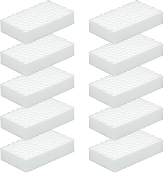 10Pcs Melamine Foam Sponge, 2X Density Magic Cleaning Eraser, Durable Multi-Surface Scrubber for Kitchen, Bathroom, Wall, Shoe, Car, Sink & Floor Household Cleaning Essentials(10 Pcs-2X Density)