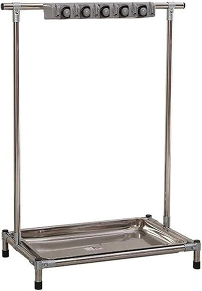 Broom and Mop Holder Put Wet Mops,Yard Tool Storage and Organizers,Freestanding,with 5 Card Slots and 6 Hooks(66x42x105cm)