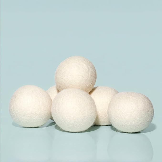Plant Therapy Home Wool Dryer Balls 6-Pack 100% New Zealand Wool, Extra Large, Eco-Friendly, Reusable Natural Fabric Softener, All Natural & Chemical Free