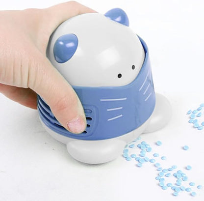 Cartoon Desktop Vacuum Cleaner Clean Excess Drill Tools Mini Cleaning Machine (Extractor - Blue)