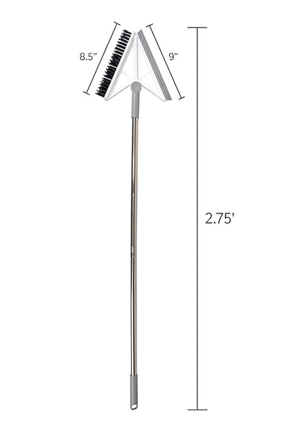 DuoSweep 2-in-1 Broom and Squeegee, 43.7 inch Handle, Multi-Surface Cleaning Tool