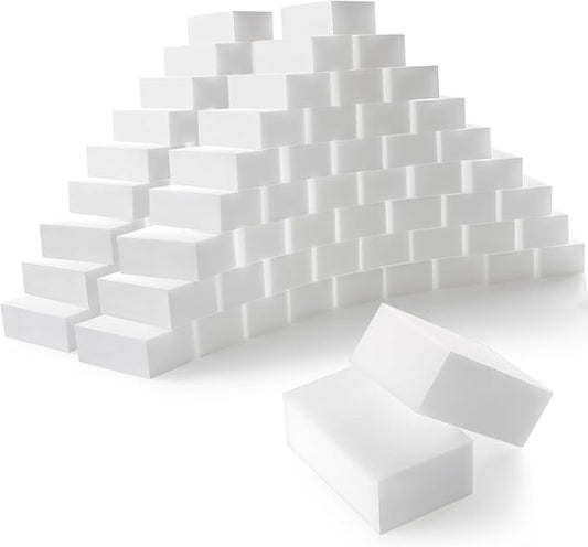 100-Pack Magic Cleaning Sponges Eraser, Multi-Functional Melamine Sponge Foam Cleaning Pads for Household Kitchen Bathroom Furniture Bathtub Sink Cleaning Kitchen Dish Sponge, 3.1"x1.9"x1.2"