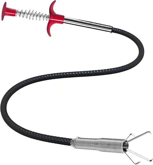 23 Inch Drain Snake Toilet Snake, 4-Claw Flexible Grabber Claw, Metal Core Pipe-Safe Clog Remover & Pick Up Small Items for Sink Shower Tub Kitchen